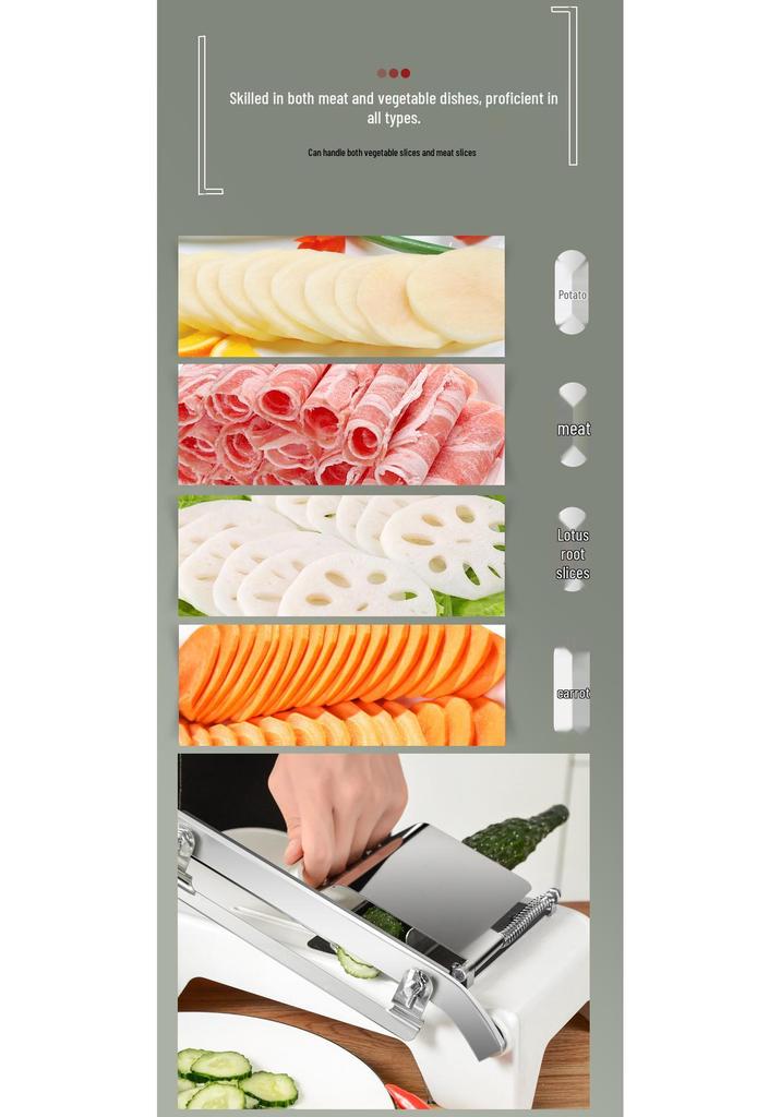 Ручная нержавеющая сталь для нарезки мяса и баранины | Многофункциональная машина для нарезки замороженного мяса