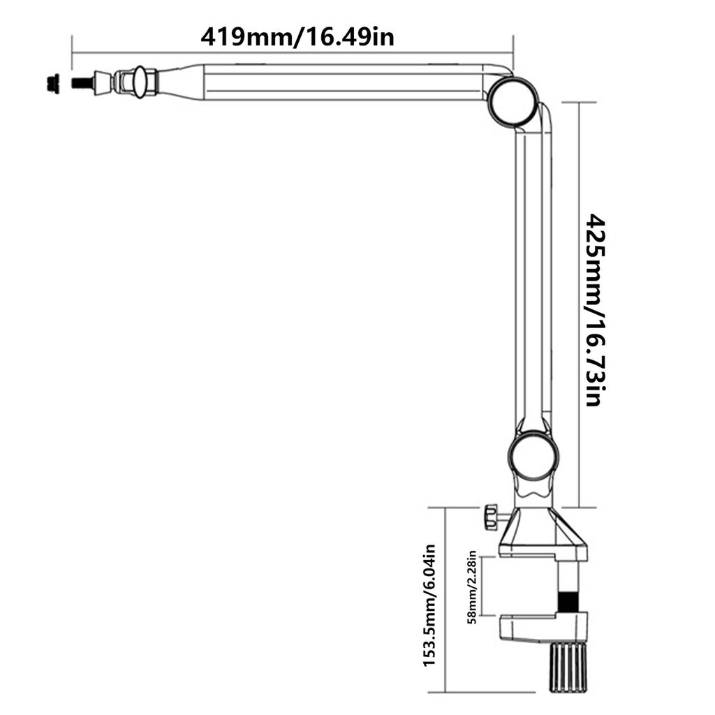 Universal Microphone Stand Adjustable Boom Arm Mic Holder Support Bracket for Live Recording Video Broadcasting Black