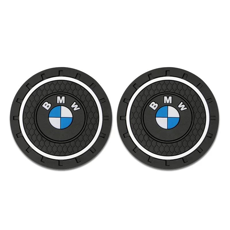 XMYF2 2025 New 2Pcs Silica Gel Car Coaster Water Cup Anti-slip Pad Auto Accessories For BMW X1 X2 X3 X5 X4 X6 X7 G30 G20 G32 G11 G12 F