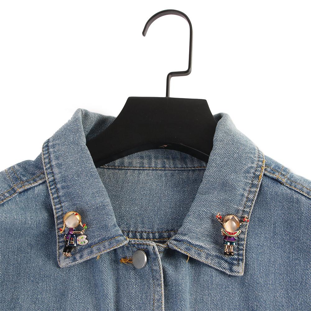 Funny Painting Girl Watermelon Girl Fashion Jewelry Collar Accessories Brooch Pin Suit Scarf Clip