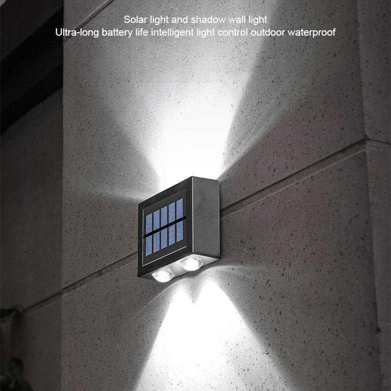 LED Solar Wall Lamp Outdoor Lighting Waterproof Up And Down Glowing Solar Light Courtyard Garden Home Decoration Wall Lights