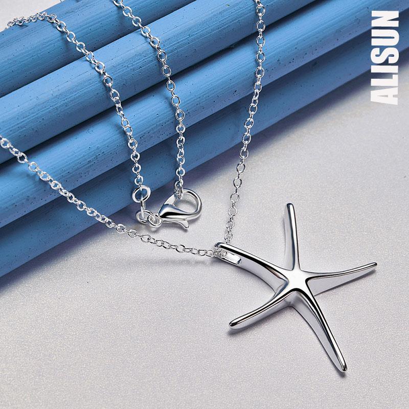 Ожерелье с подвеской в виде морской звезды из стерлингового серебра 925 пробы, модные свадебные украшения