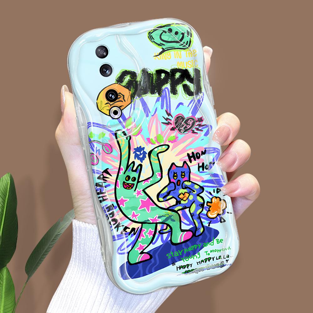 Милый мультяшный узор, кремовая текстура, мягкий силиконовый чехол с волнистыми краями, чехол для телефона для Huawei Honor Infinix Tecno iPhone