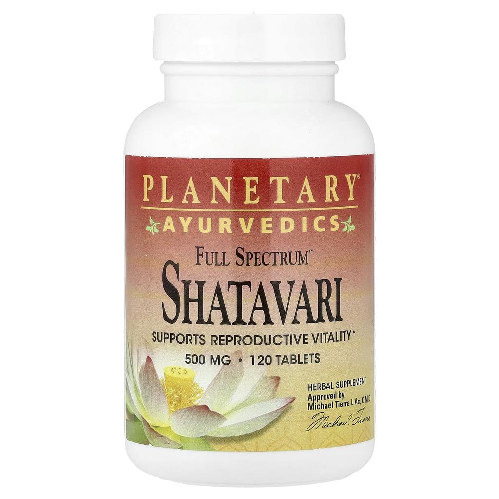 Planetary Herbals Ayurvedics, Full Spectrum™, Shatavari, 500 Mg, 120 Tablets