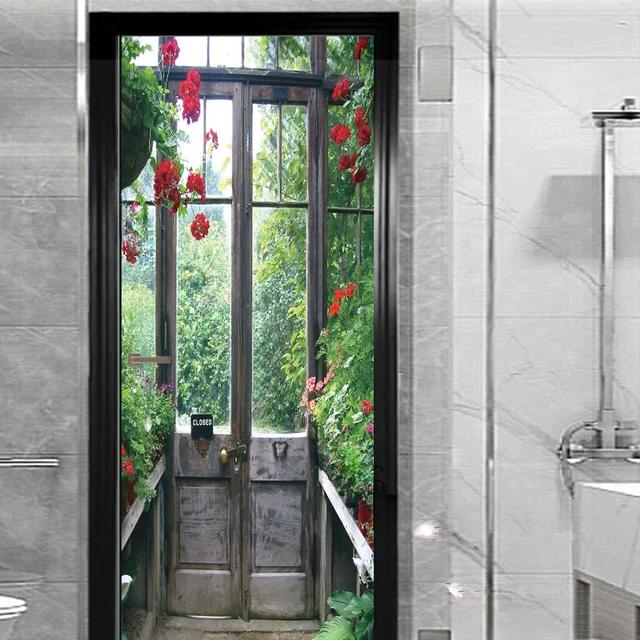 Наклейка на окно и внешнюю дверь для гостиной, спальни, сделай сам, самоклеящиеся обои, домашний декор, дверной плакат, ремонт, легко наклеивается