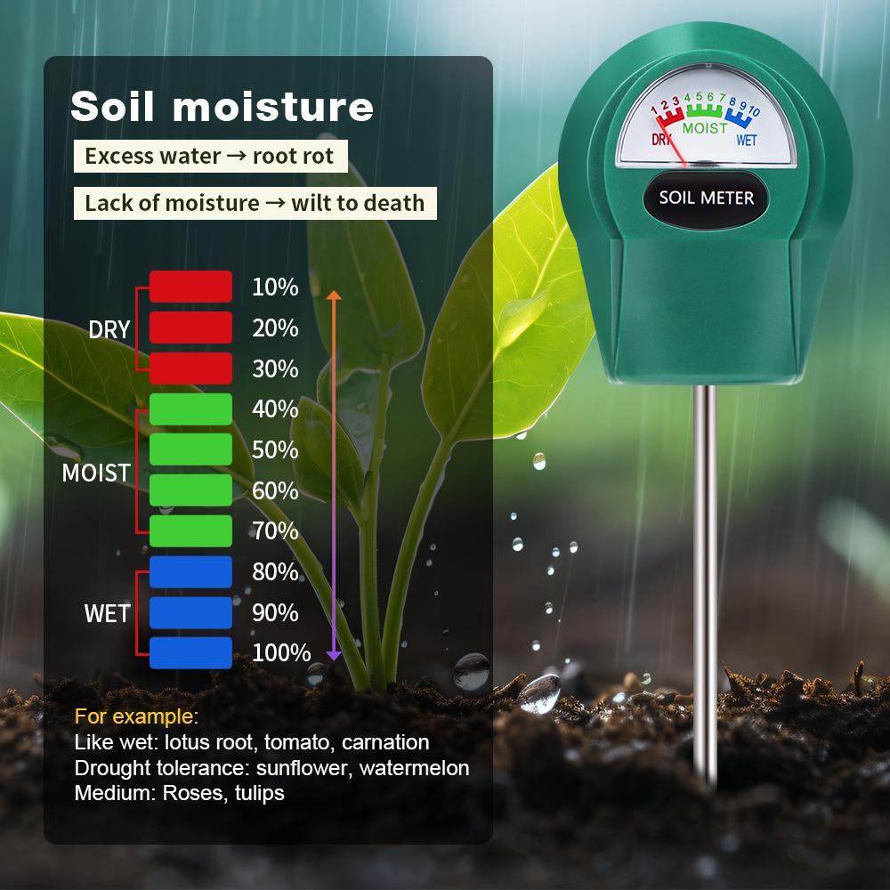 Soil Tester PH Meter Moisture Meter Soil Fertility Meter Plant Growth Environment Monitoring For Garden Farm House Plant