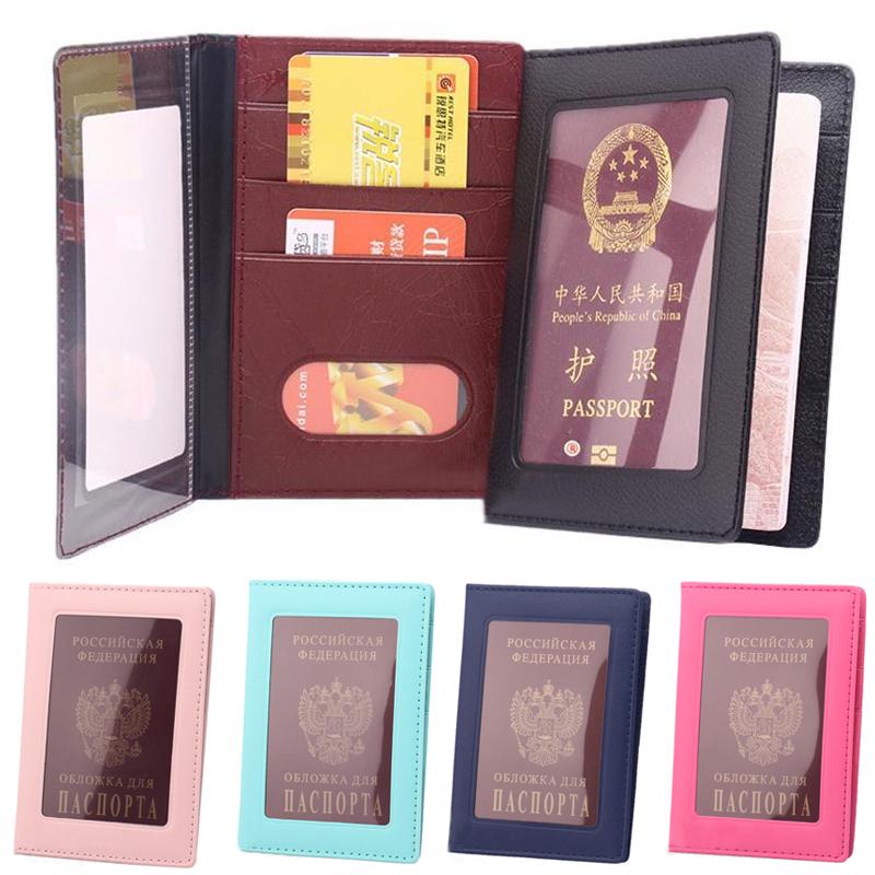 1PC Wallet Cover Passport Protector Card Case Passport Holder Ticket Leather Travel Organizer KTY