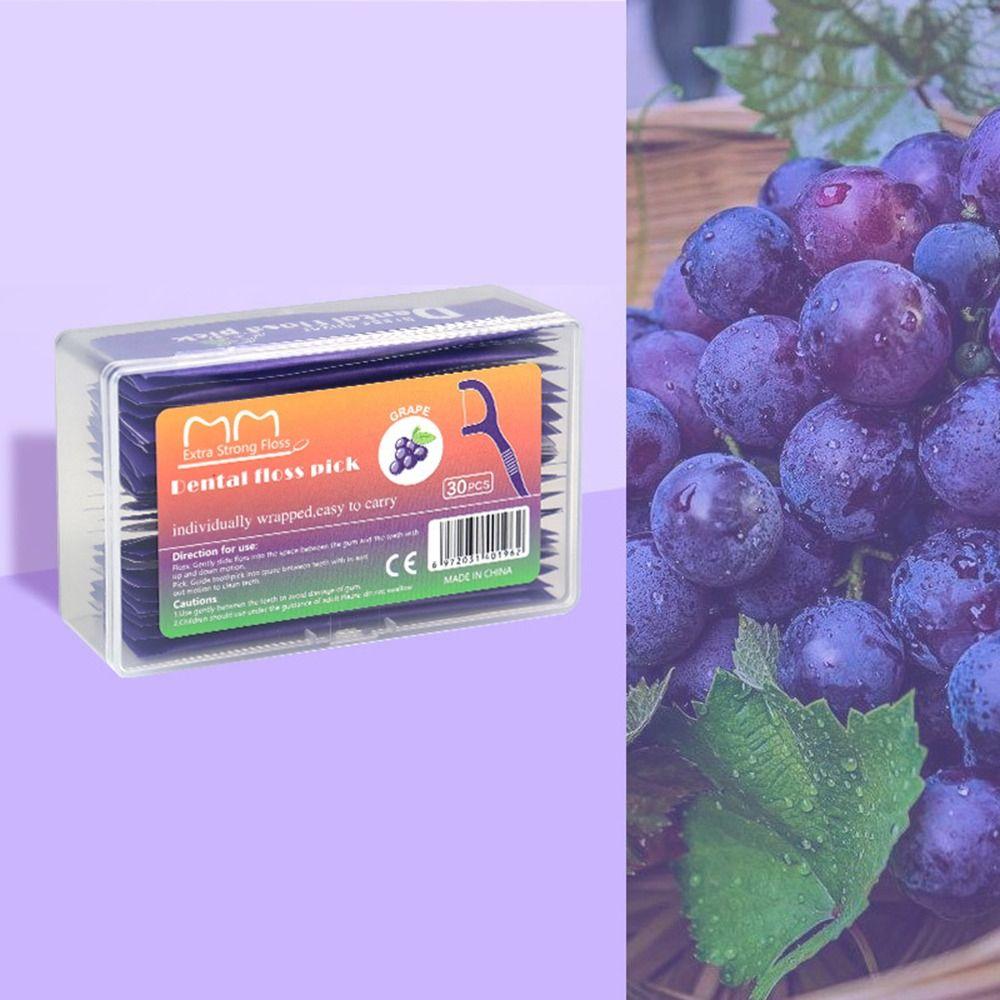 30 шт., портативная нить с фруктовым вкусом, фруктовая зубочистка, эффективное чистящее средство для чистки зубов для мужчин