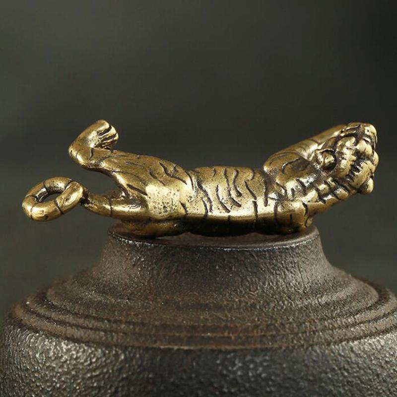 Фигурки тигра, украшения из чистой меди, животные, модель тигра, украшения статуи