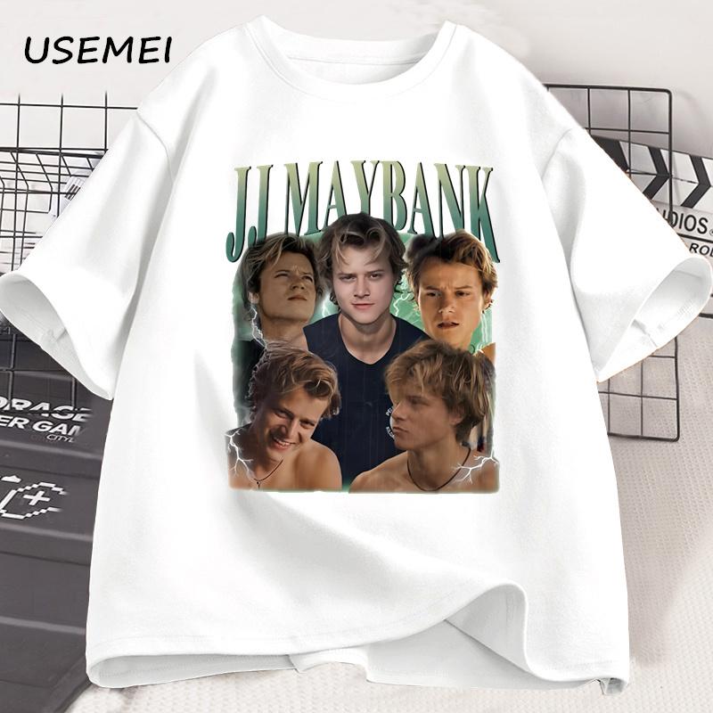 Tv Series Outer Banks T Shirt For Unisex Unisex Jj Maybank Graphics T Shirts Casual Cotton Short Sleeve Punk Tshirts Streetwear