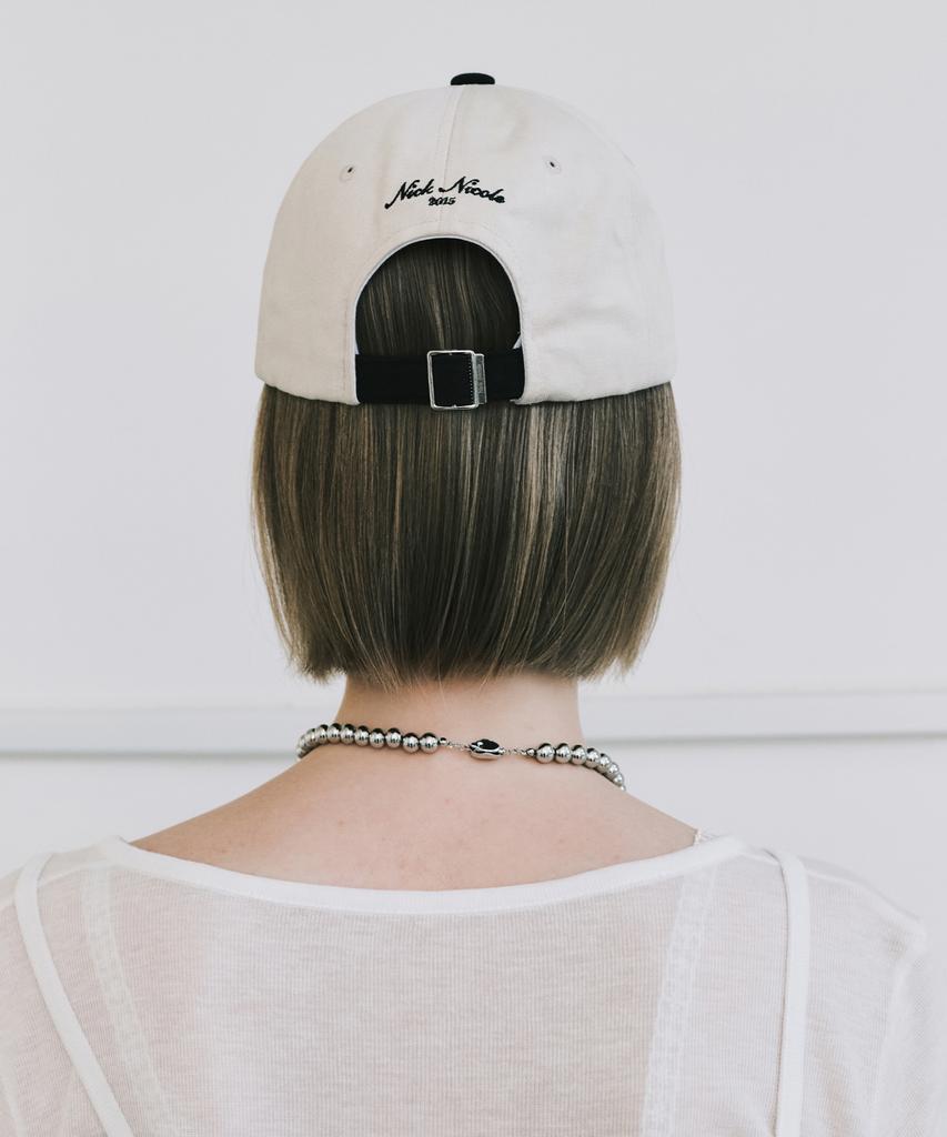 Кепка с козырьком Nigaennikol Nicole Lettering_Двухцветная Черная