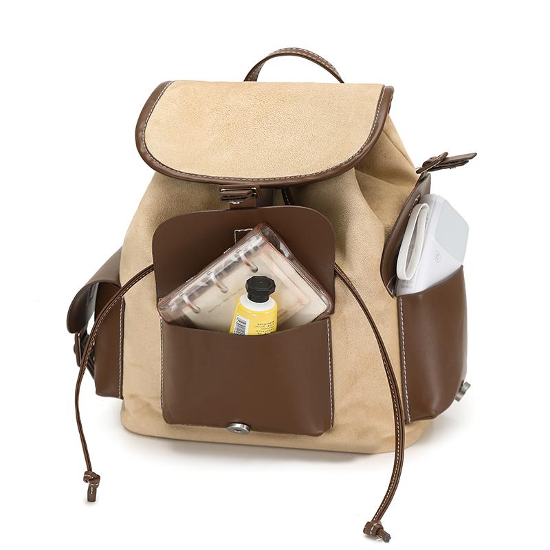 Винтажный рюкзак с цветными блоками, школьный рюкзак в стиле колледжа, дорожный рюкзак