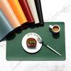 Leather Placemats Non-Slip Heat Insulation Placemats Table Mats Household Table Mats Waterproof Hotel Western Food Mats Coasters