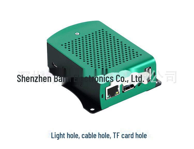 Зеленый защитный корпус для охлаждения из алюминиевого сплава для Raspberry Pi 3B/4B+