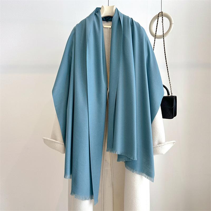 Luxury Winter Cashmere Scarf Women Solid Handkerchief Warm Pashmina Female Shawl Tassel Wrap Soft Pareo Bufanda Scarves Stole