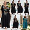 2024 European & American Plus Size Cotton Embroidered Beach Dress Cover-up