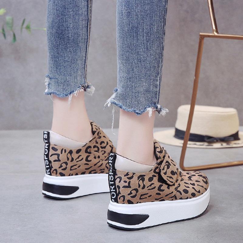 Женская мода с леопардовым принтом на толстой подошве, плоская обувь, повседневная обувь для прогулок