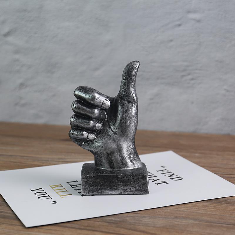 Gesture Finger Model Decoration Home Art Resin Victory Decoration Living Room Coffee Shop Creativity Vintage Desktop Crafts