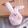 Adorable Pink Long-eared Bunny Keychain Plush Toy Cute Animal Pendant