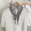 Silk Scarf New Literary Scarf Shawl Cashew Flower Headband Versatile Multi-purpose Pearl Triangle Scarf Waist Tie
