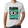 Мужская винтажная футболка с графическим принтом RAIN Monster Vintage White