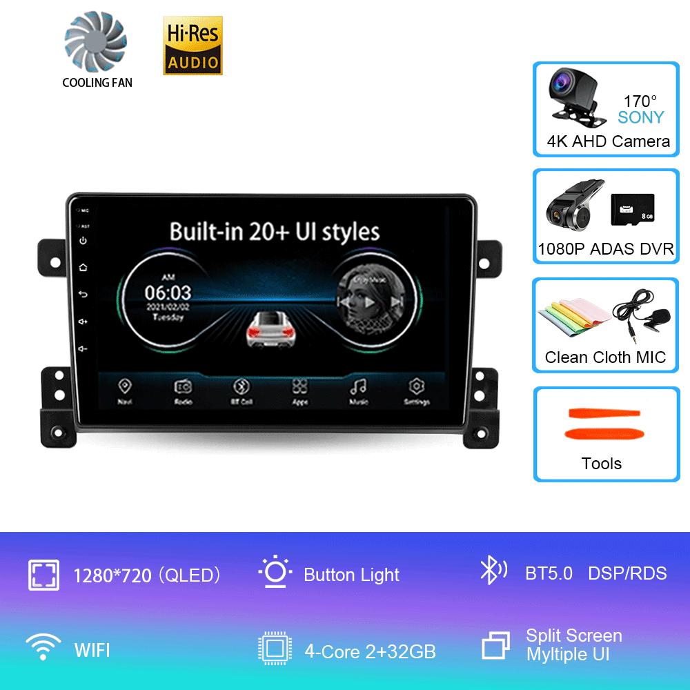 Android 14 Автомобильное радио для Suzuki Grand Vitara 3 2005 - 2015 Мультимедийный проигрыватель Видео Навигация стерео GPS Нет 2din 2 din dvd