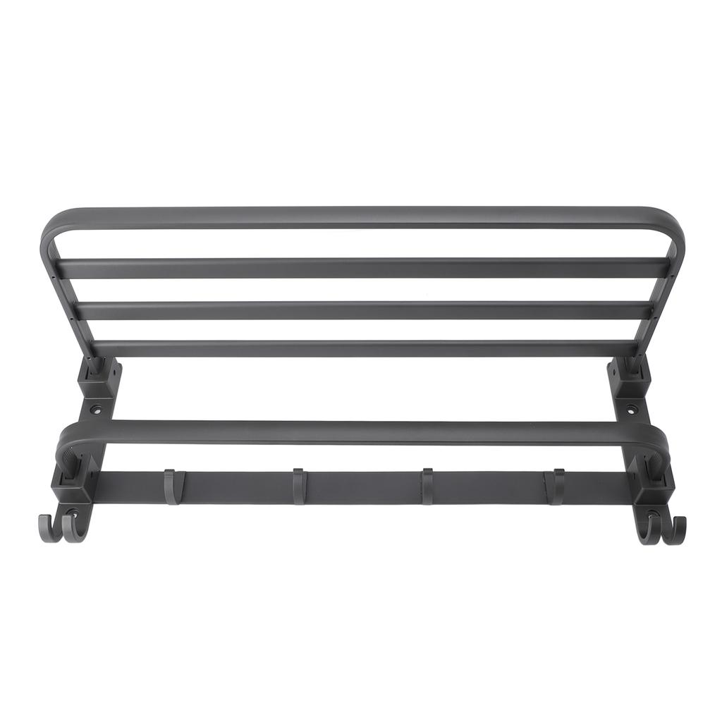 Foldable Towel Rack for Bathroom Wall Mounted Towel Shelf with Hooks Space Aluminum Towel Holder