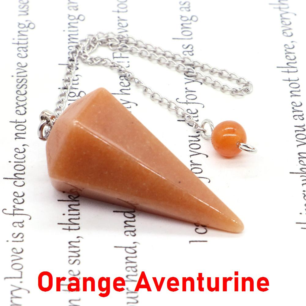 Natural Stone Reiki Healing Pendulum,For Dowsing Spiritual Divination Cone Crystal Quartz Pendulos Small Size Necklace Jewelry