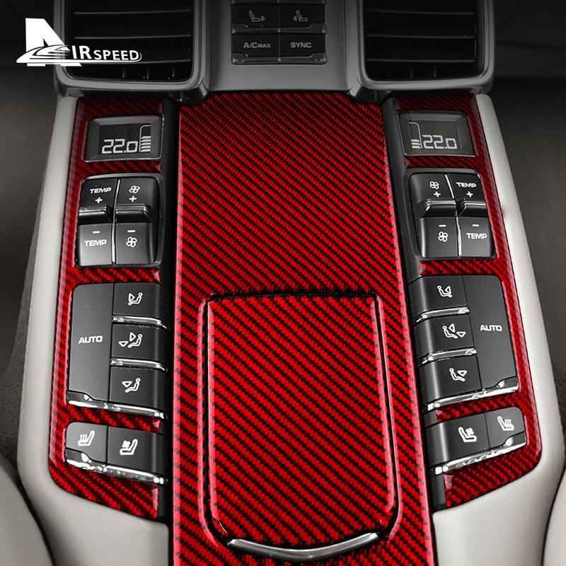Real Carbon Fiber Interior Trim For Porsche Panamera 2010 2011 2012 2013 2014 2015 2016 Rear Control Panel Sticker Decor
