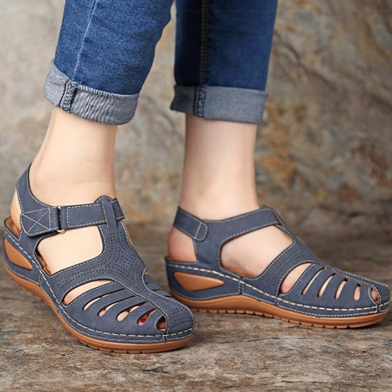 Модные женские сандалии римский стиль летние сандалии каблуки туфли женские сандалии на низкой платформе Mujer танкетка каблук летняя обувь