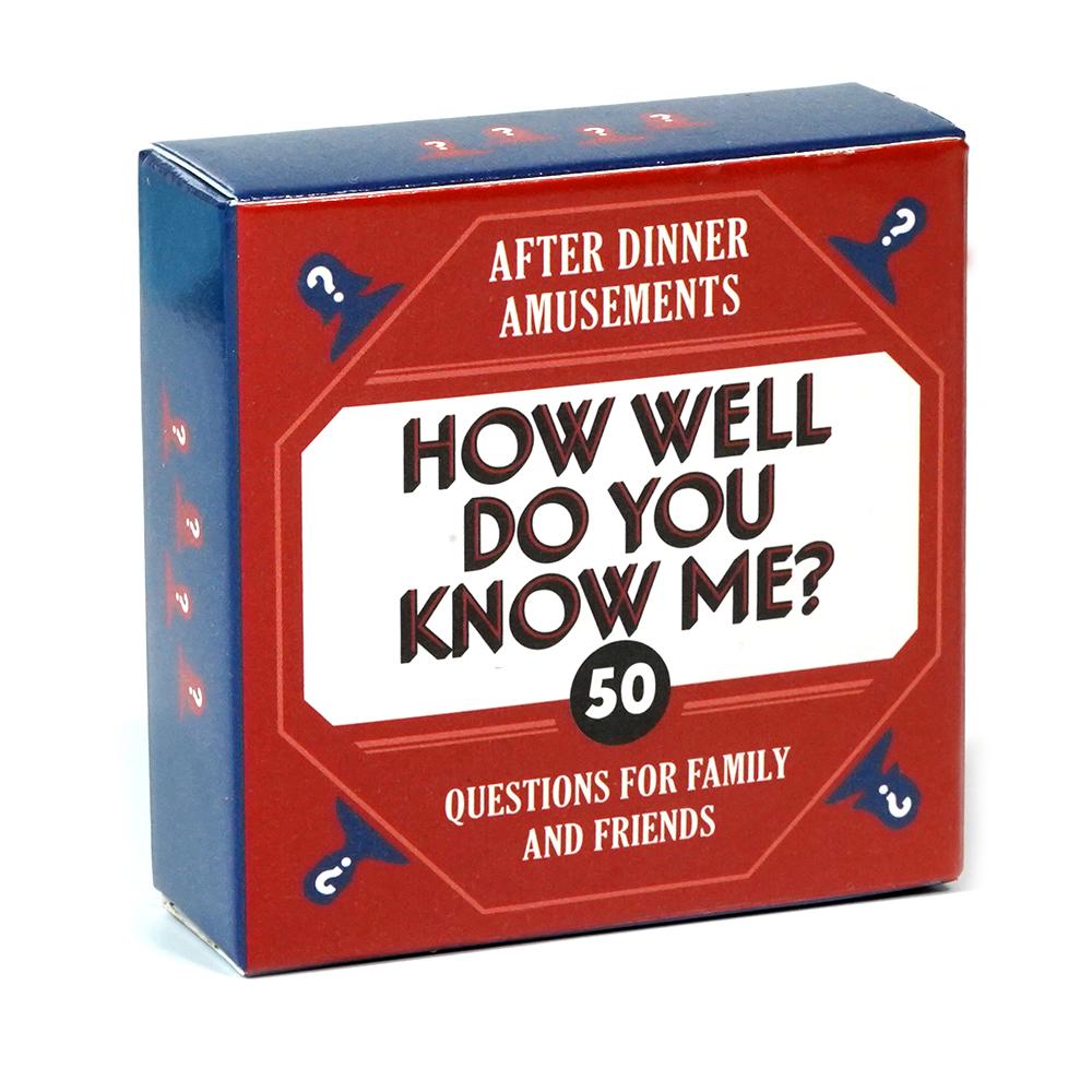 After Dinner Amusements Card Game for Family and Friends How Well Do You Know Me Which Would You Choose Truth or Dare Riddle Me