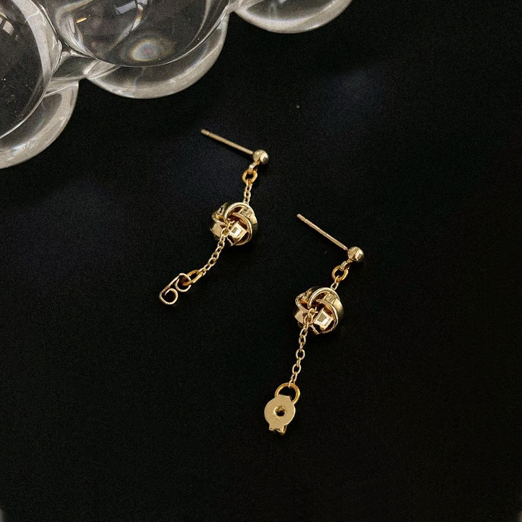 Крутые серьги-цепочки с узлом, готический стиль, позолоченные висячие серьги, зажимы для ушей, темные уличные женские украшения в стиле панк с пирсингом