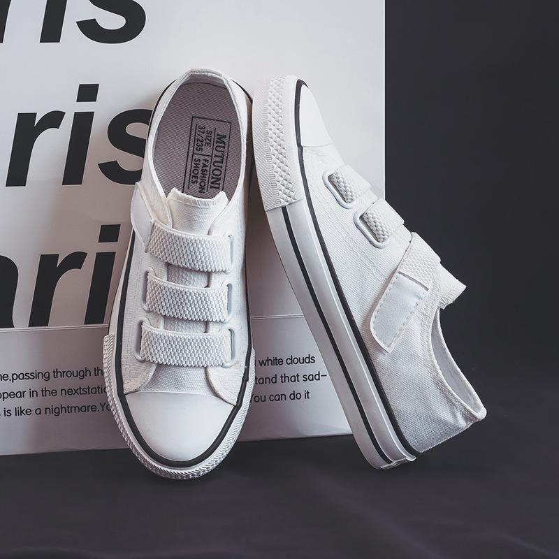 Women's Korean Spring Canvas Velcro Low-Top Shoes - CF005