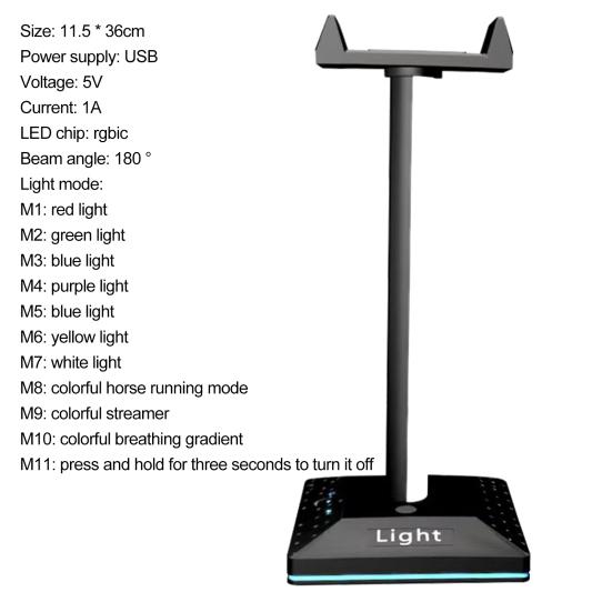 1 комплект наушников Несколько подставок для освещения Стабильные режимы База без бликов Многоцелевой Простая установка RGB