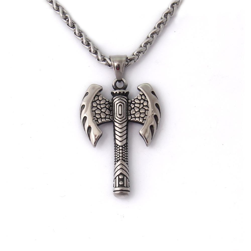 Мужское ожерелье BaviPower Nordic Axe с односторонним двухсторонним боевым топором, цепочка для защиты киля из нержавеющей стали