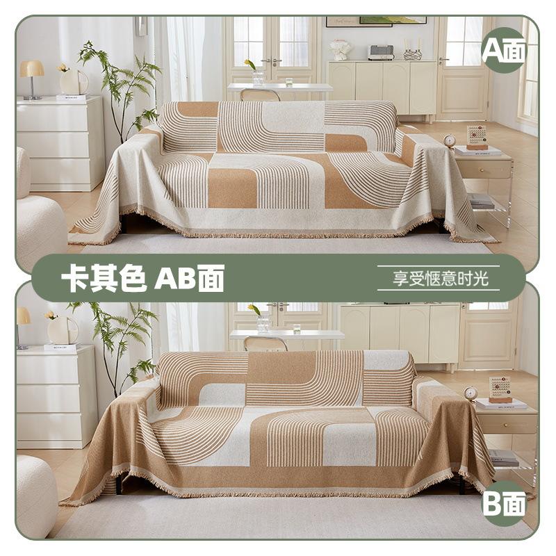 Европейский диван-полотенце с кисточками, подушка в свежем стиле, всесезонный универсальный чехол, нескользящий пылезащитный чехол, двусторонний, можно стирать в машине