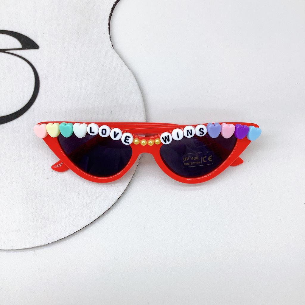 Детские солнцезащитные очки Cat'S Eye Love, модные солнцезащитные очки с защитой от ультрафиолета, солнцезащитные очки для мальчиков и девочек, солнцезащитные очки Tide