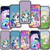 Для iPhone 16 15 X XR Samsung Galaxy S24 S23 Plus Xiaomi Redmi Note 13 12 11 Pro Max 10 14 OPPO Huawei чехол Unicorn Horse Rainbow Cartoon Phone Case
