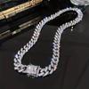 Iced Out Shiny Rhinestone Cuban Chain Necklace/Bracelet Bling Bling Zinc Alloy Jewelry