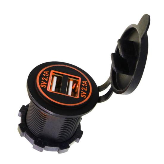 5V 2.1A Двойные USB-порты Светодиодный дисплей Автомобильное зарядное устройство для мотоцикла Телефон Адаптер