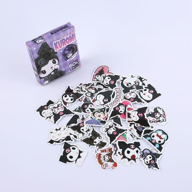 ПОСЛЕДНИЕ 60 шт. Наклейки Hello Kitty Kuromi Cinnamoroll Pochacco, разработанные для детей, девочек, DIY, ноутбука, телефона, дневника. Очаровательные мультяшные наклейки Sanrio