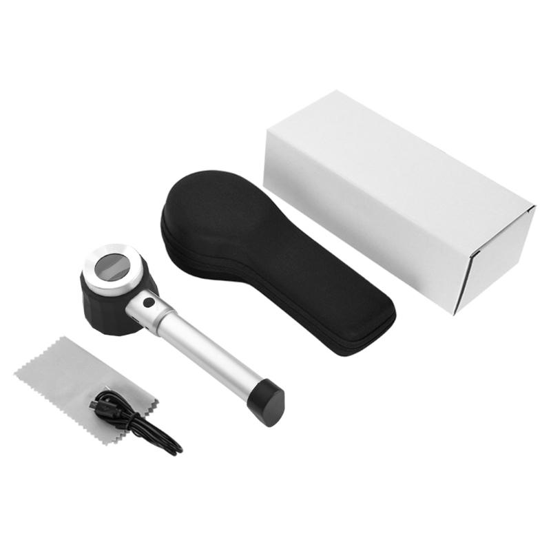 Увеличительное стекло с подсветкой, 30-кратная портативная лупа со светодиодной подсветкой для чтения пожилых людей, проверка ювелирных изделий