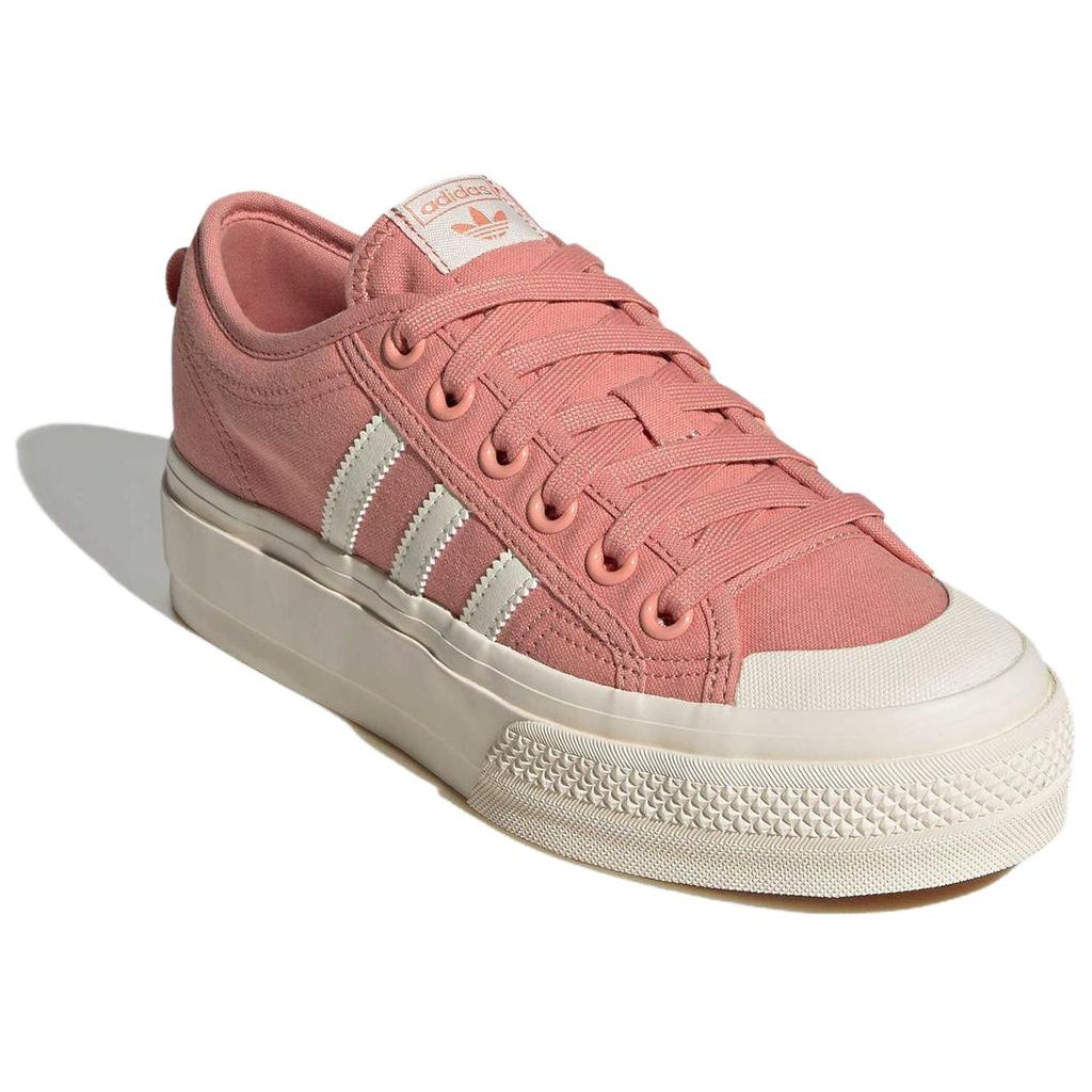 Adidas Originals Nizza Platform Comfortable Fashion Durable Height Increasing Low Top Canvas Shoes Women Sneakers Pink JQ9149