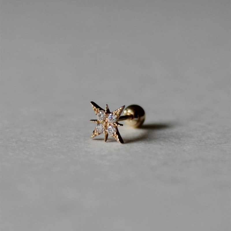 Youngglow 14k мерцающий пирсинг