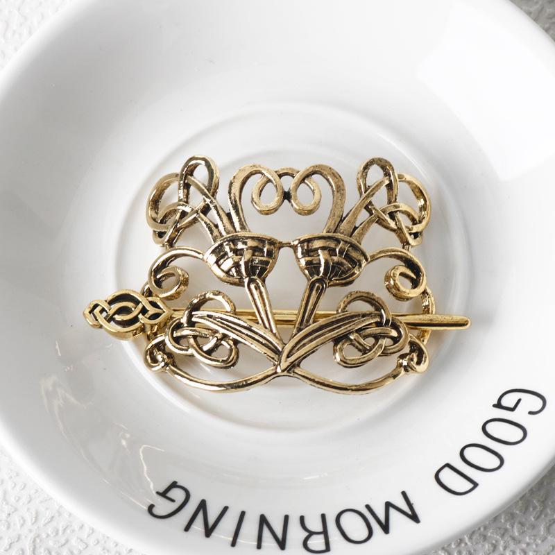 Европейская и американская ретро заколка для волос с кельтским узлом - Металлическая корона для высокой прически