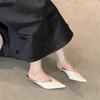 Women's Mid-heel Slippers Elegant Mules Pointed Sandals Sexy Summer High Heels New PU Comfortable Office Women's Sandals