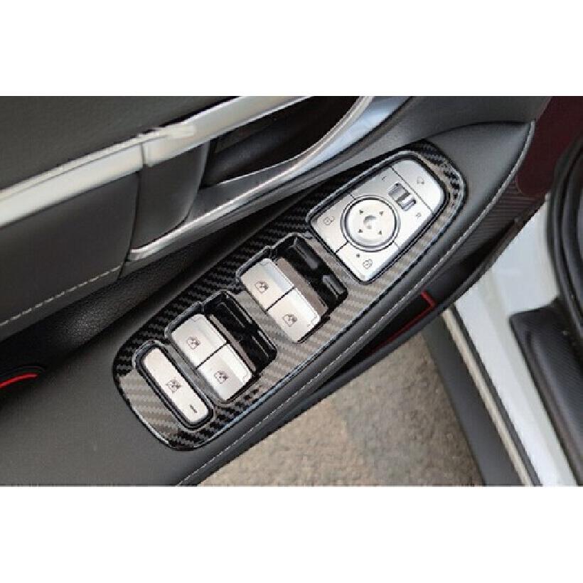 For Hyundai Sonata 2020-2023 Carbon Fiber Window Lift Lock Switch Panel Trim 4PC