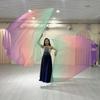 With Telescopic Sticks Belly Dance Accessories Props Multicolor Dance Props Semi-circular Flags
