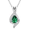 Natural Certified Emerald Pendant 925 Silver Necklace Green Emerald Pendant