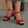Сексуальные однотонные сандалии с перекрестными ремешками Женские 2025 Лето Сандалии на высоком каблуке Модные сандалии с задним ремешком Женские с круглым носком и полым каблуком Сандалии
